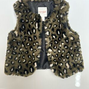 Leopard Print Faux Fur Vest